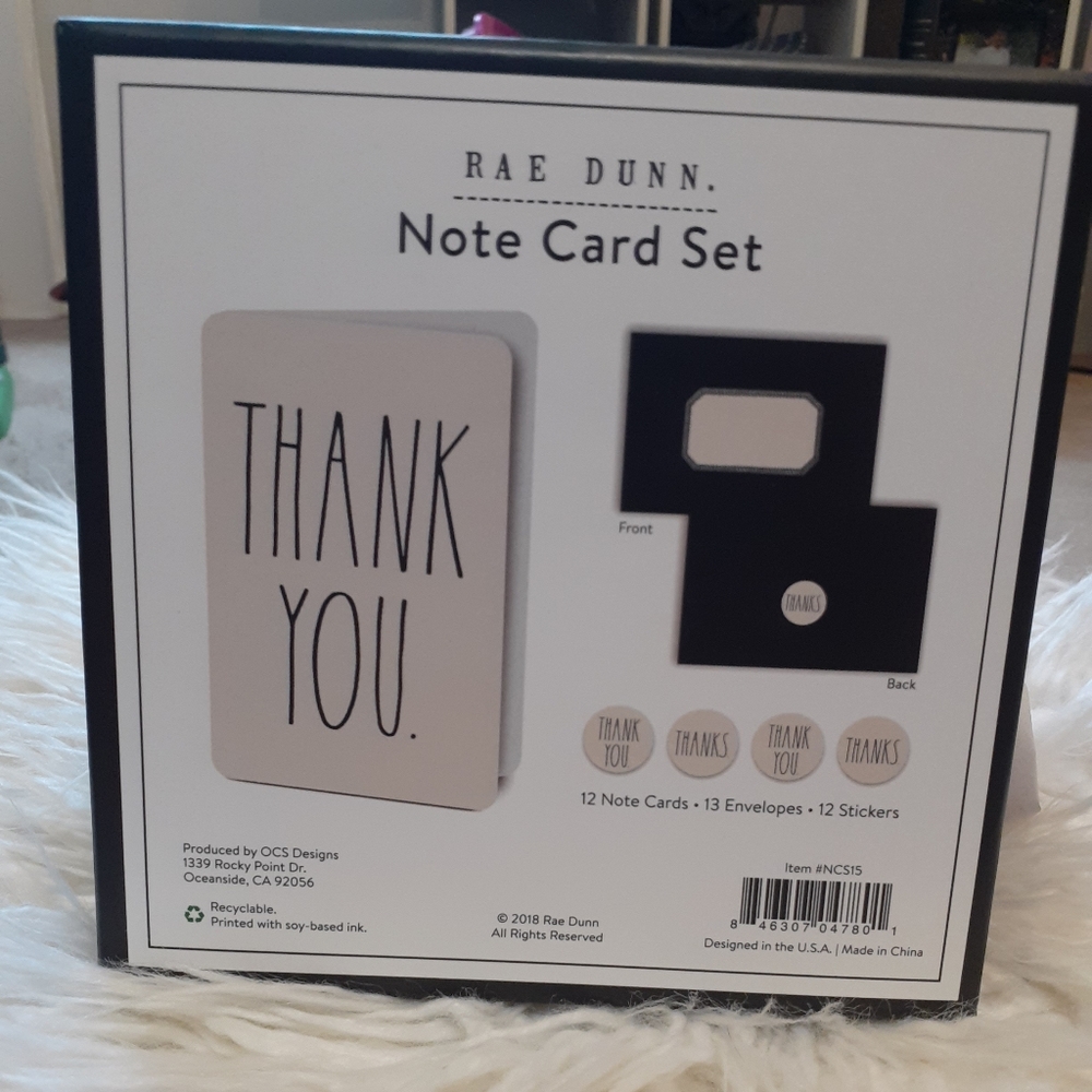 Rae Dunn Note Card Set Brand New Thank You - Picture 3 of 4